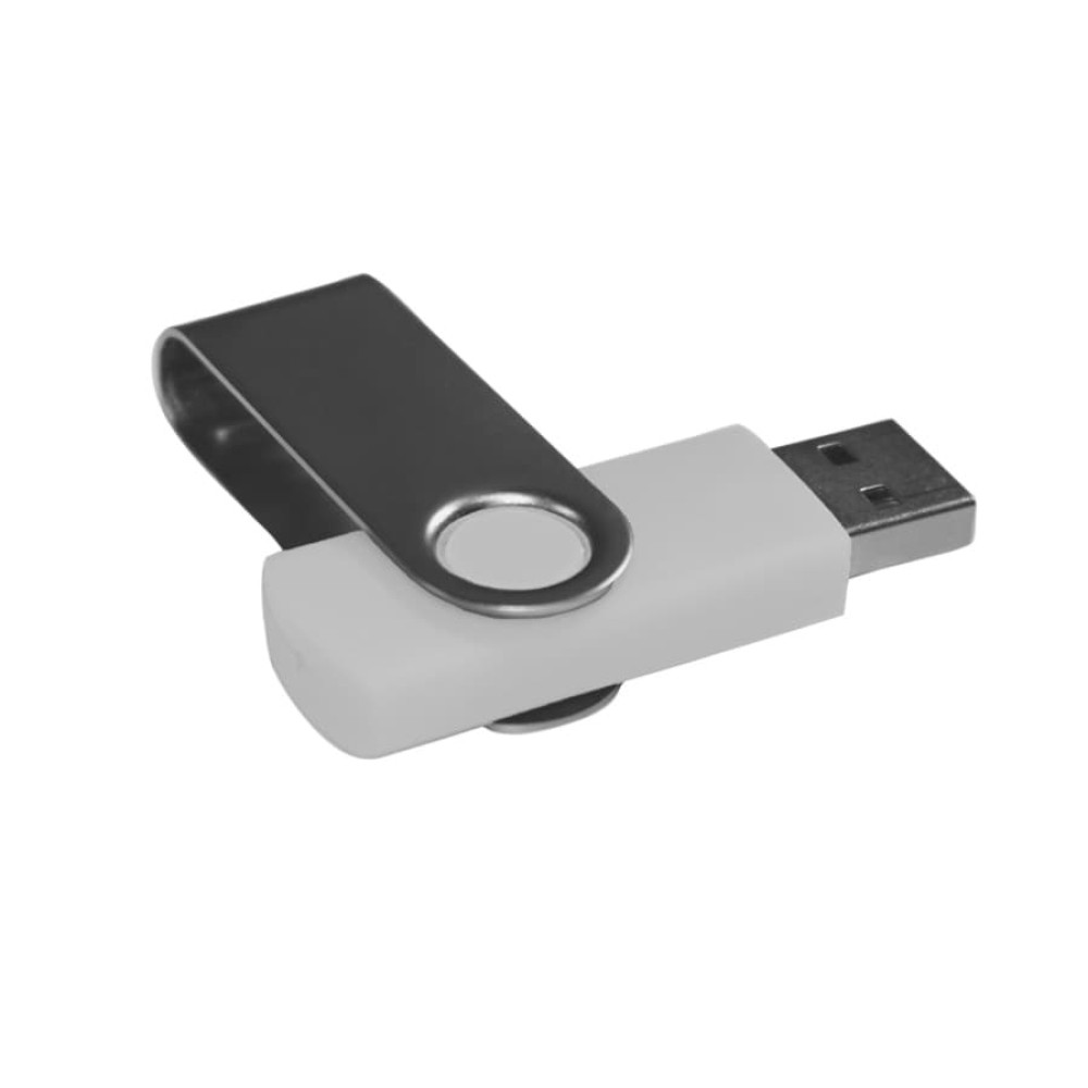 USB flash-карта Dot (8Гб), белый, 5,8х2х1,1см,пластик металл, цвет белый, серебристый