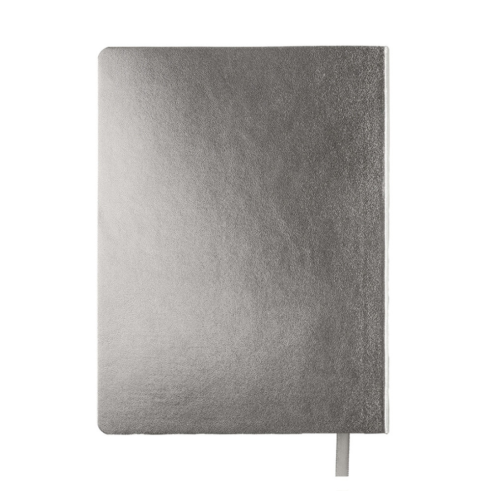 Бизнес-блокнот AURI, формат А5, серебристый, блок в линейку