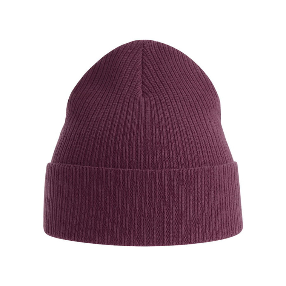 Шапка NELSON в рубчик с отворотом,100% органический хлопок, бордовый, цвет бордовый
