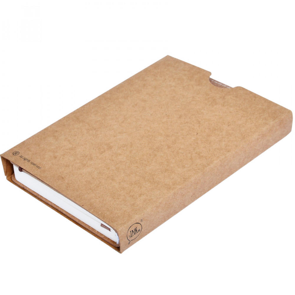 Бизнес-блокнот А5  Indi в клетку , 160 стр, коричневый, рециклированная кожа