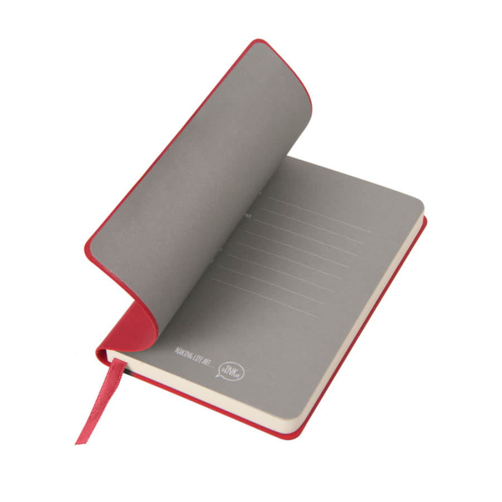 Бизнес-блокнот FUNKY, формат A6, в клетку, цвет красный, серый