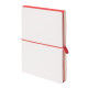 Бизнес-блокнот Combi, 130*210 мм, бело-красный, кремовый форзац, гибкая обложка, в клетку/нелин