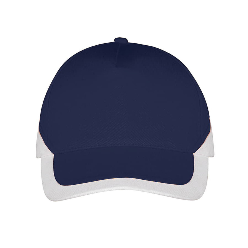 Бейсболка BOOSTER 260, 5 клиньев, металлическая застежка, цвет темно-синий, белый