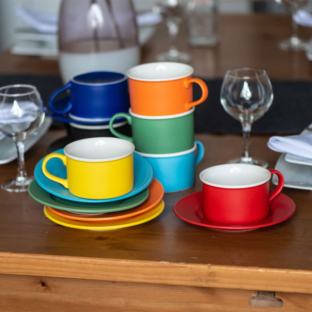 Чайная пара ICE CREAM, цвет желтый, белый