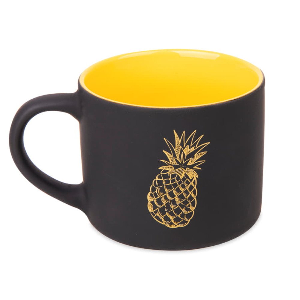 Кружка YASNA с прорезиненным покрытием, цвет черный, желтый
