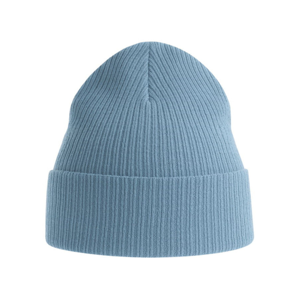 Шапка NELSON в рубчик с отворотом,100% органический хлопок, голубой, цвет голубой