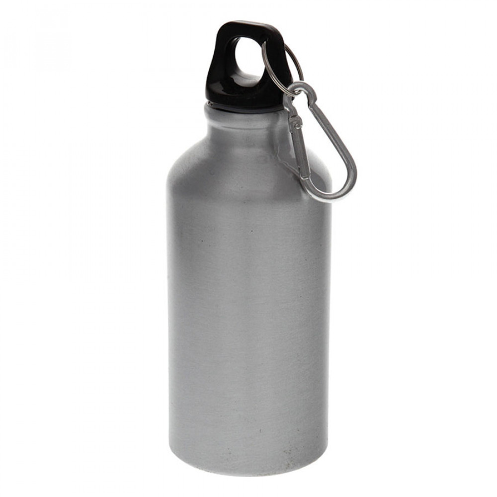 Бутылка для воды с карабином MENTO, 400мл, цвет серый