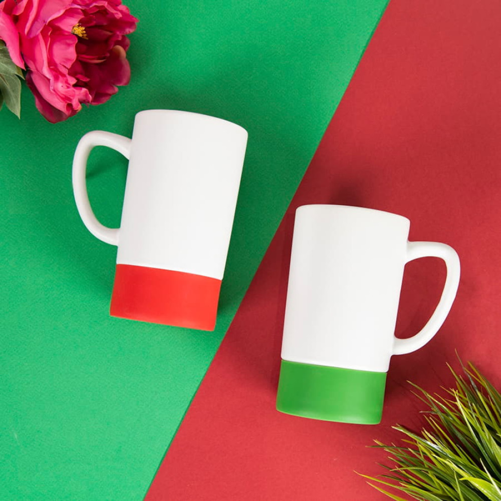 Кружка FUN2, цвет белый, зеленое яблоко