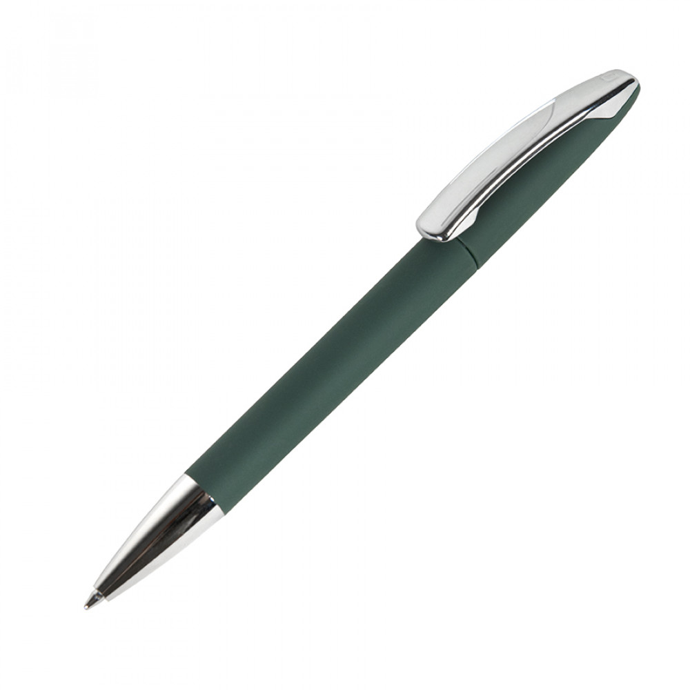 Ручка шариковая VIEW, пластик/металл, покрытие soft touch, цвет темно-зеленый