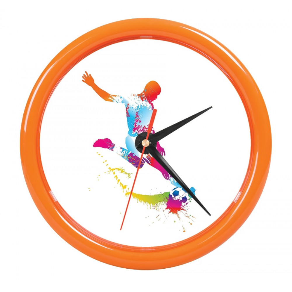 Часы настенные PRINT для рекламной вставки, цвет оранжевый