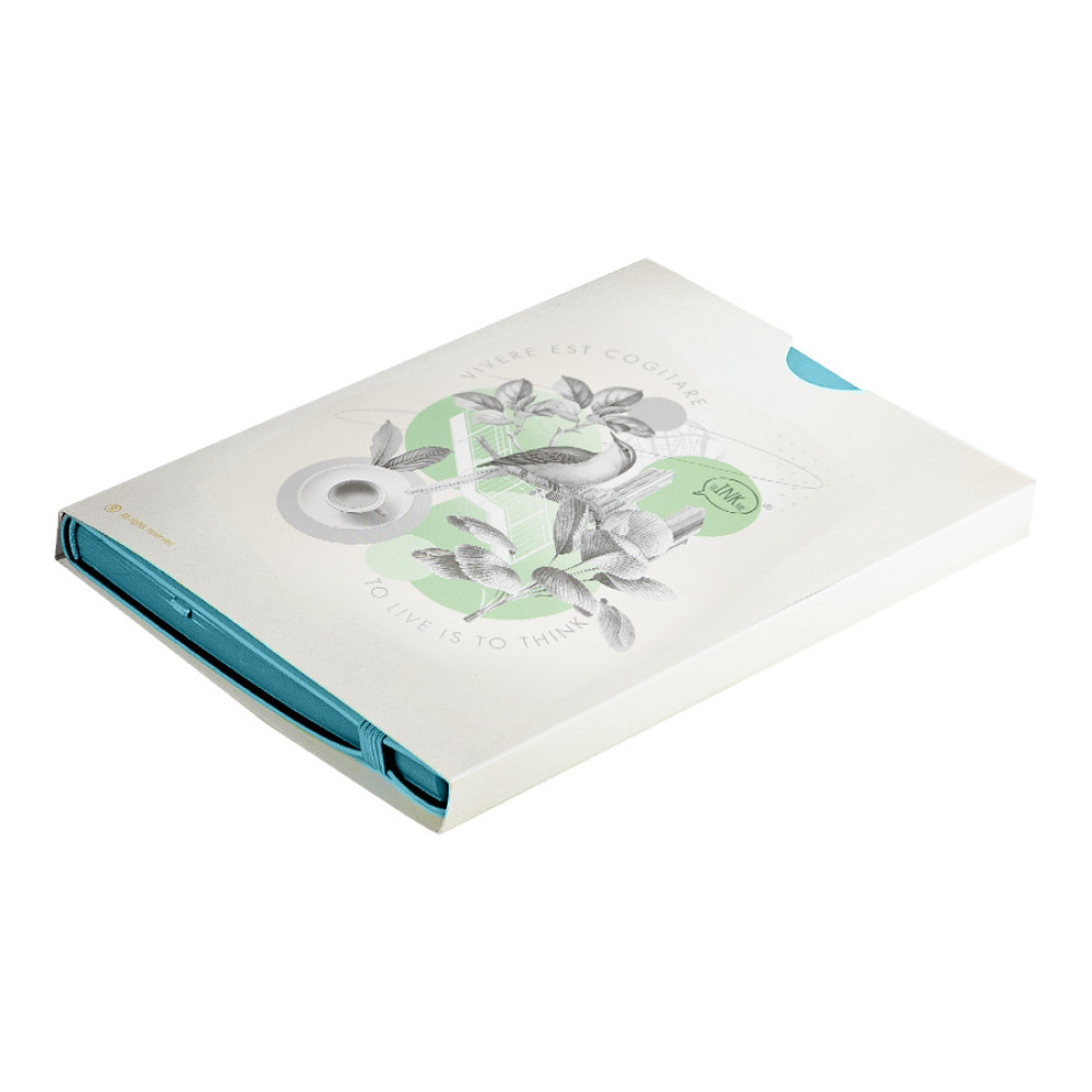 Бизнес-блокнот RILY, формат А5,  бирюзовый, блок в точку