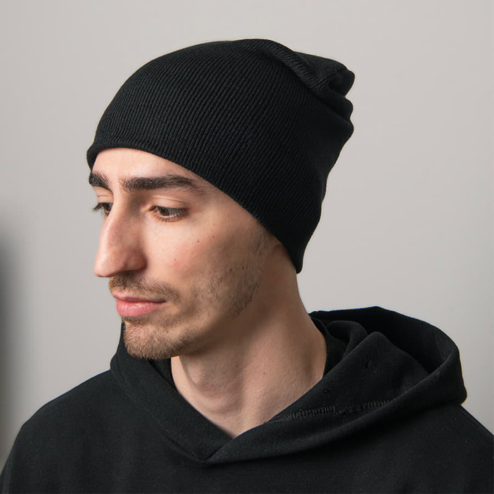 Шапка вязаная двойная ESSENTIAL, цвет черный