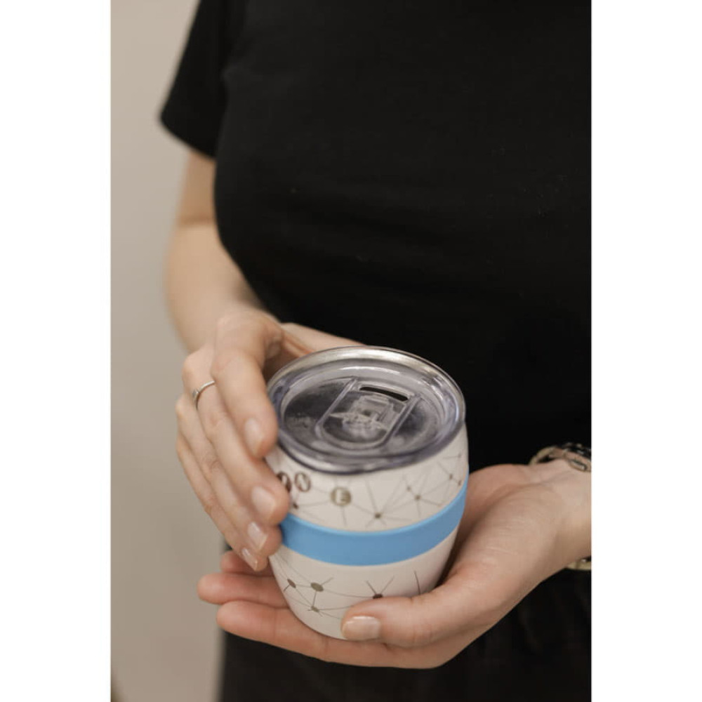 Термокружка LINE, цвет белый, синий