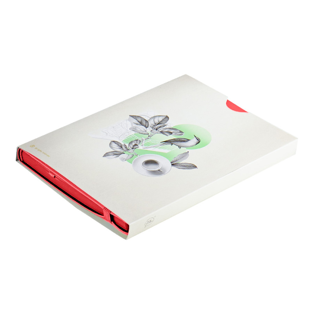 Бизнес-блокнот RILY, формат А5,  красный, блок в точку