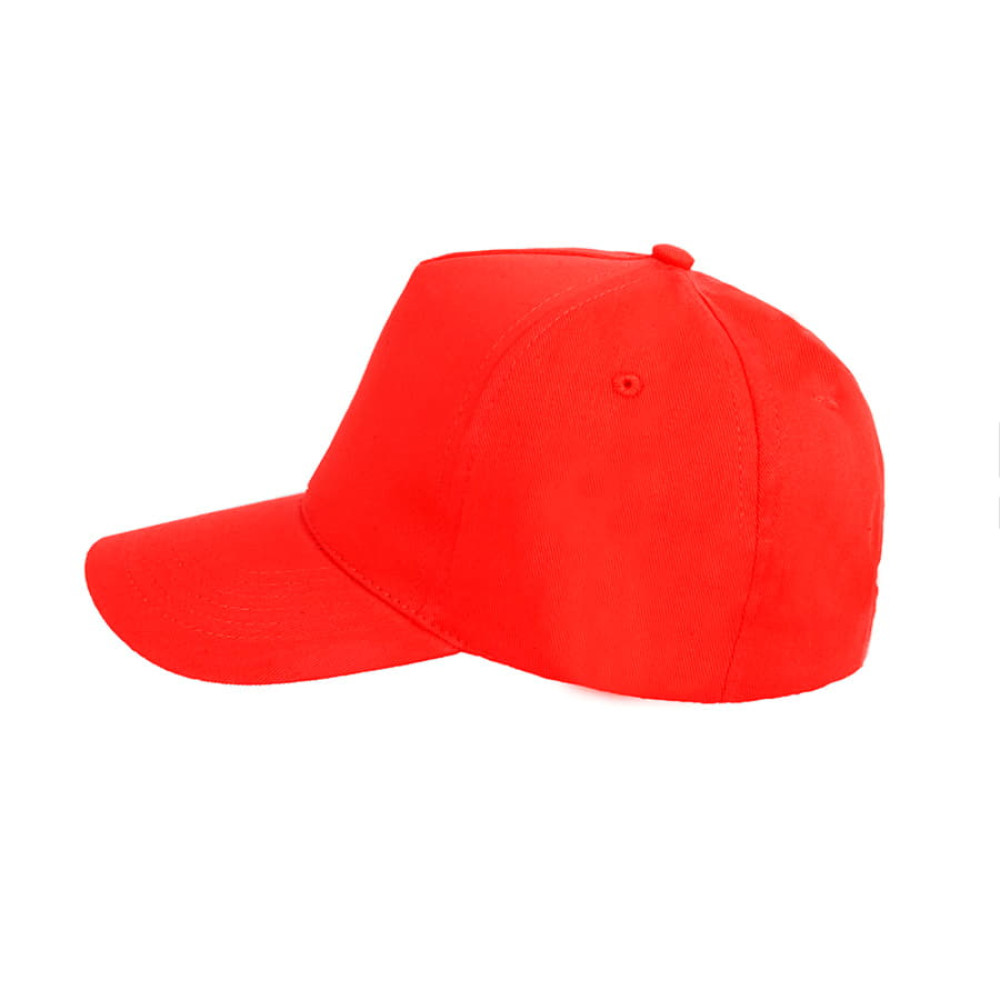 Бейсболка LIGHT, 5 клиньев, застежка на липучке, цвет красный