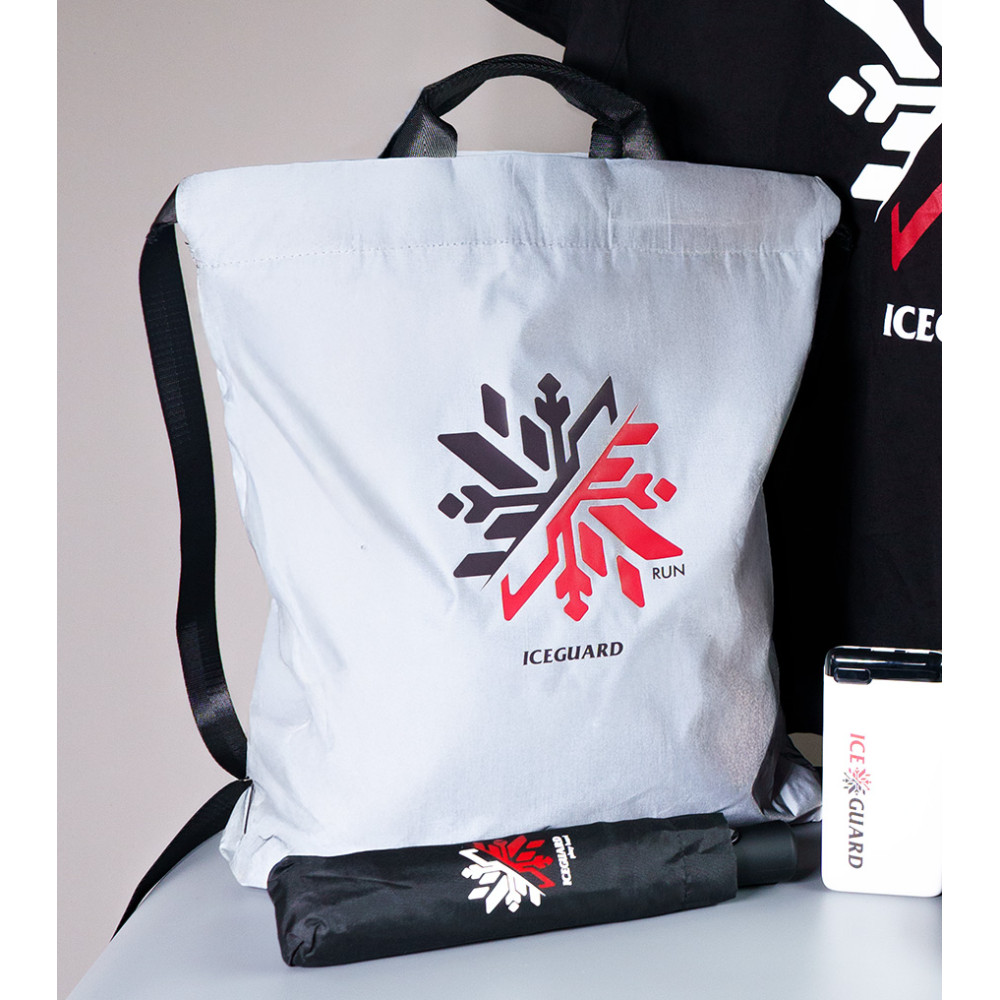 Рюкзак RUN, светоотражающий серый, 48х40см, 100% полиэстер