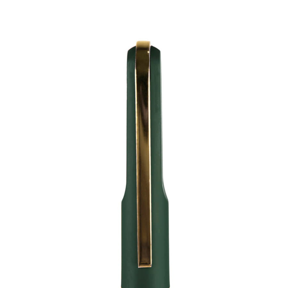 Ручка шариковая FARO, покрытие soft touch, цвет темно-зеленый, золотистый