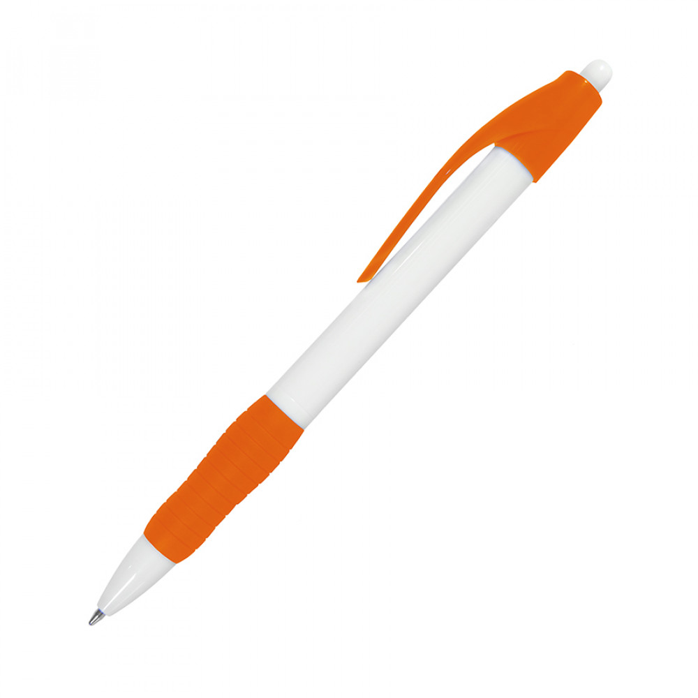 Ручка шариковая с грипом N4, цвет белый, оранжевый