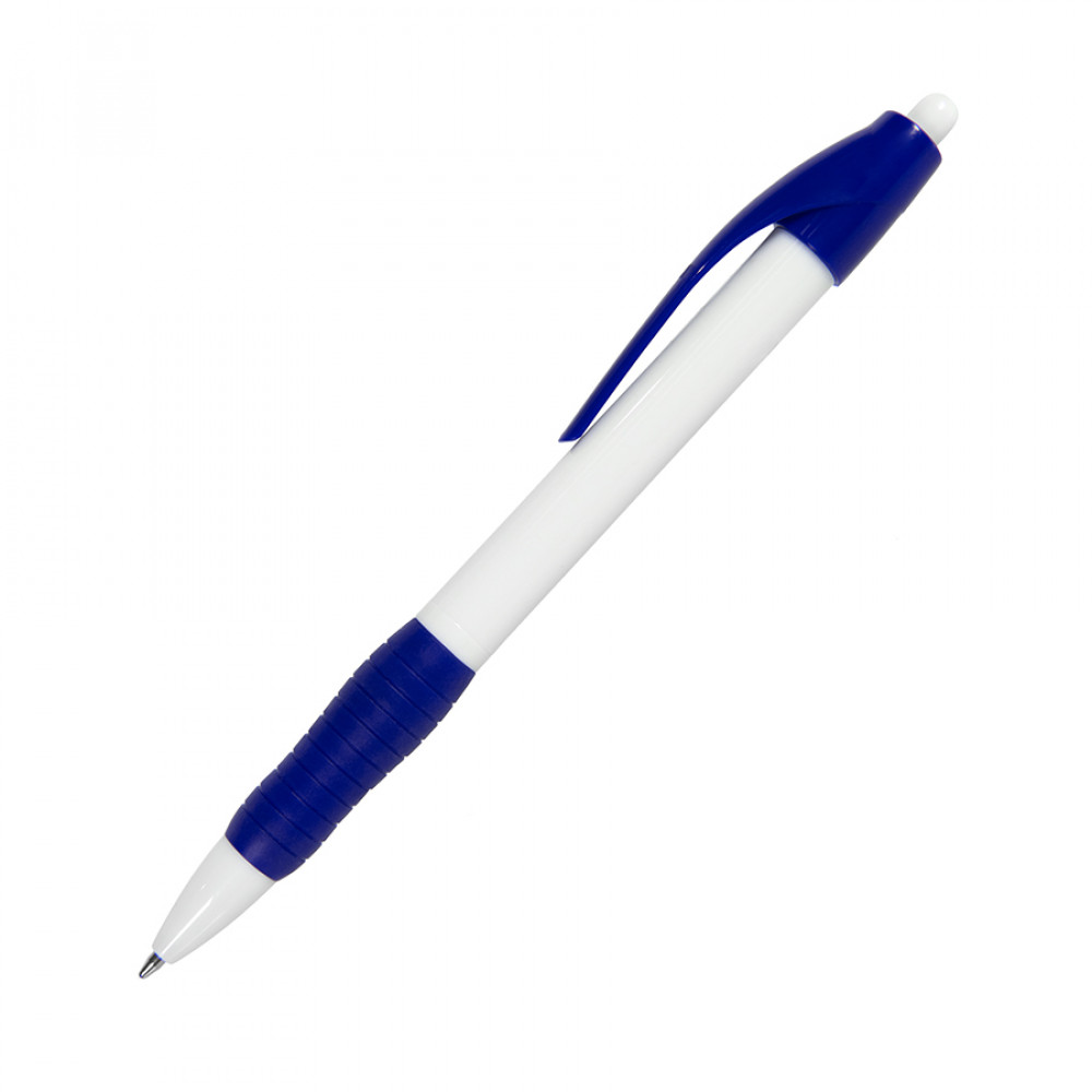Ручка шариковая с грипом N4, цвет белый, синий