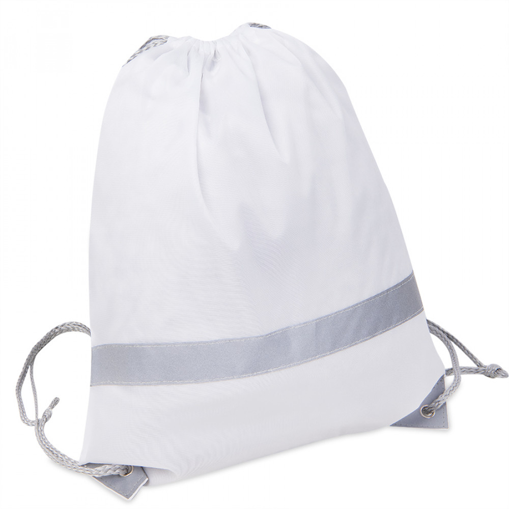 Рюкзак мешок RAY со светоотражающей полосой, цвет белый