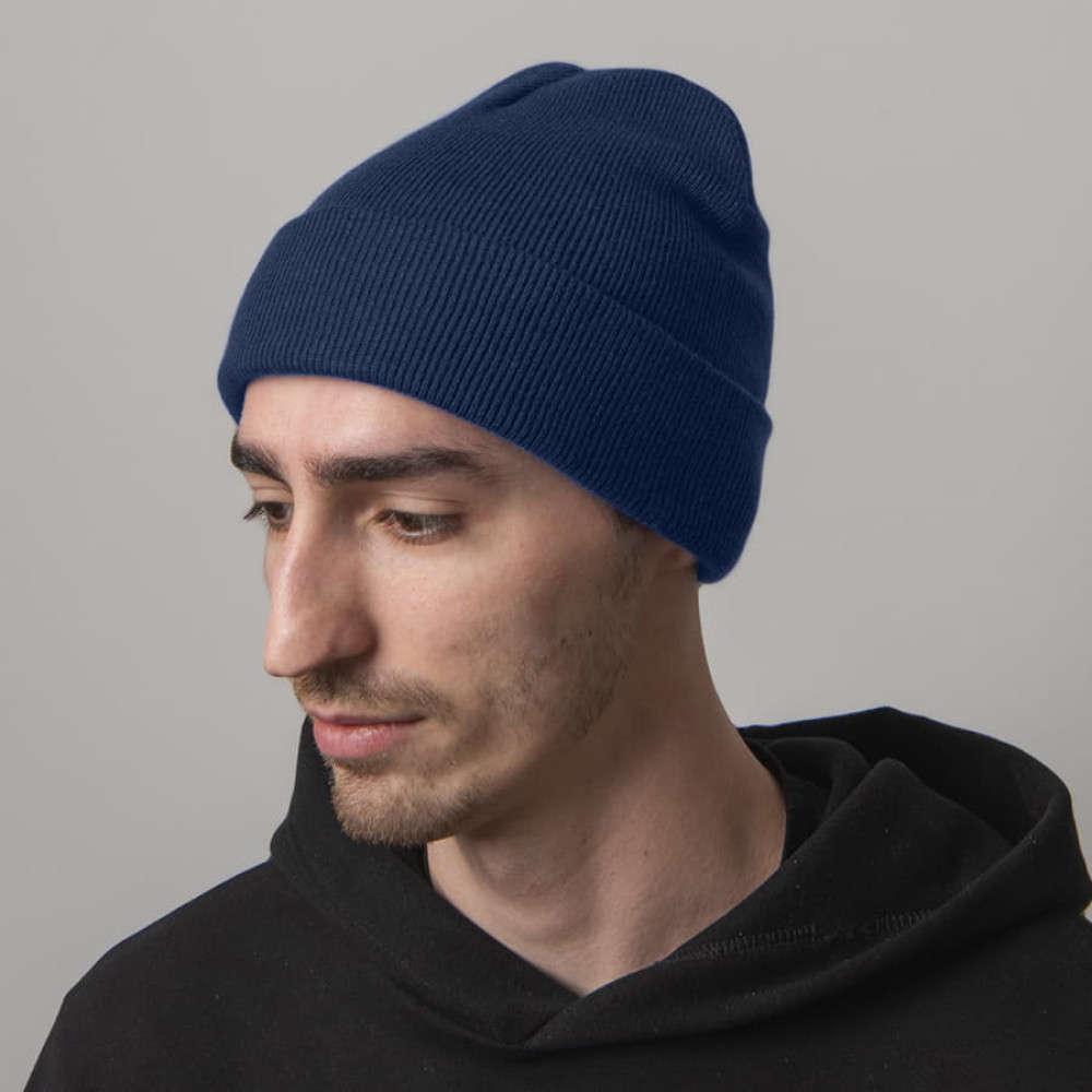 Шапка вязаная двойная ESSENTIAL, цвет темно-синий