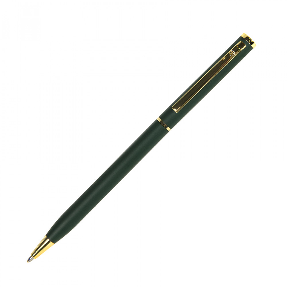Ручка шариковая SLIM, цвет зеленый, золотистый