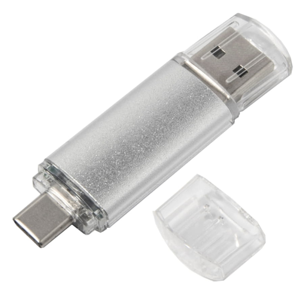 USB flash-карта ASSORTI OTG Type-C (16Гб), цвет серебристый