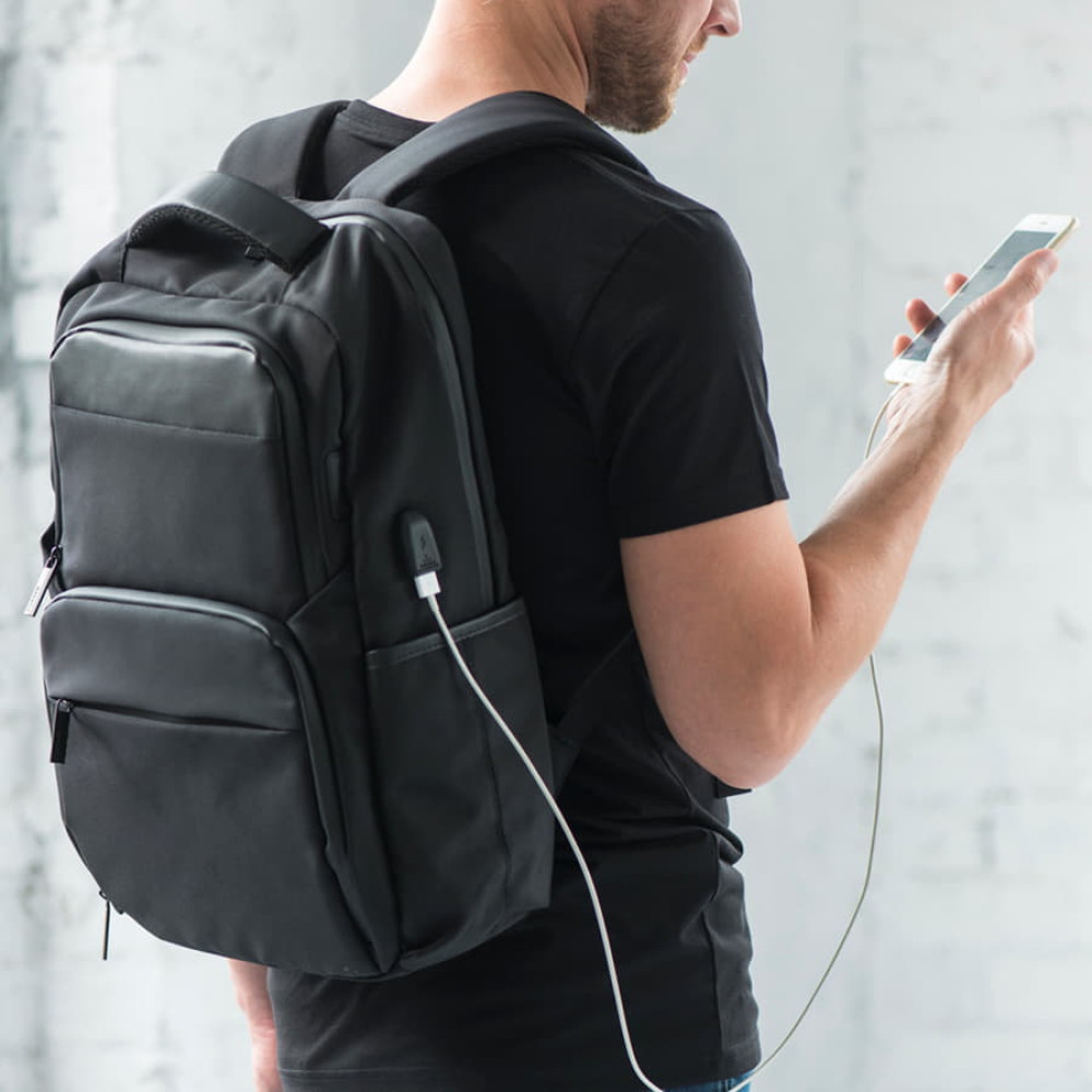 Рюкзак SPARK c RFID защитой, цвет черный