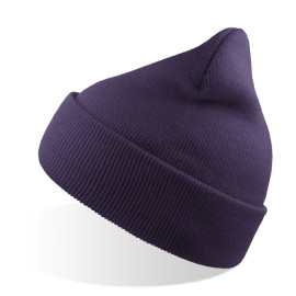 Шапка вязаная  двойная Wind-S, пурпурный, 100% переработанный полиэстер