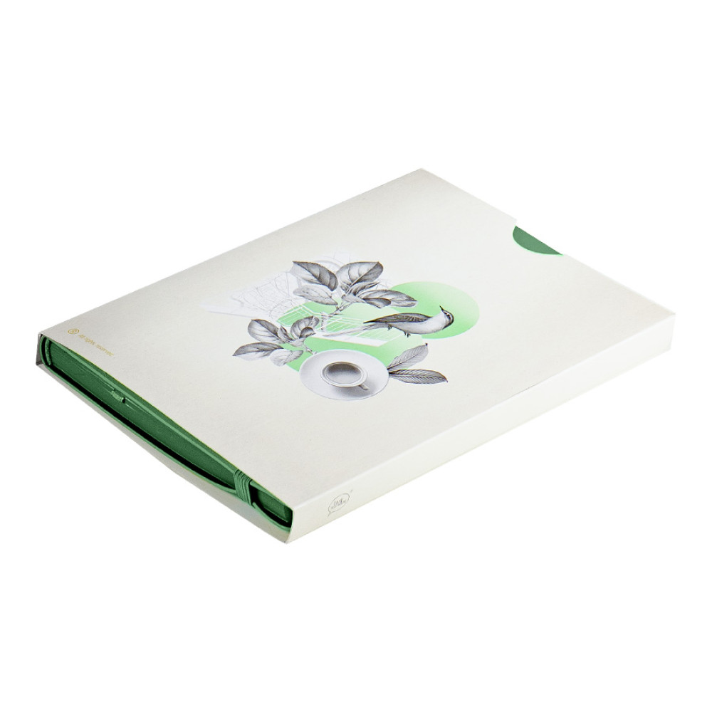 Бизнес-блокнот RILY, формат А5,  зеленый, блок в точку