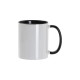 Кружка для сублимации, 330 мл, d=82 мм, стандарт А, белая, черная внутри, черная ручка