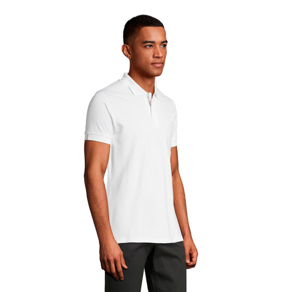 Поло мужское PORTLAND MEN 200, цвет белый, серый