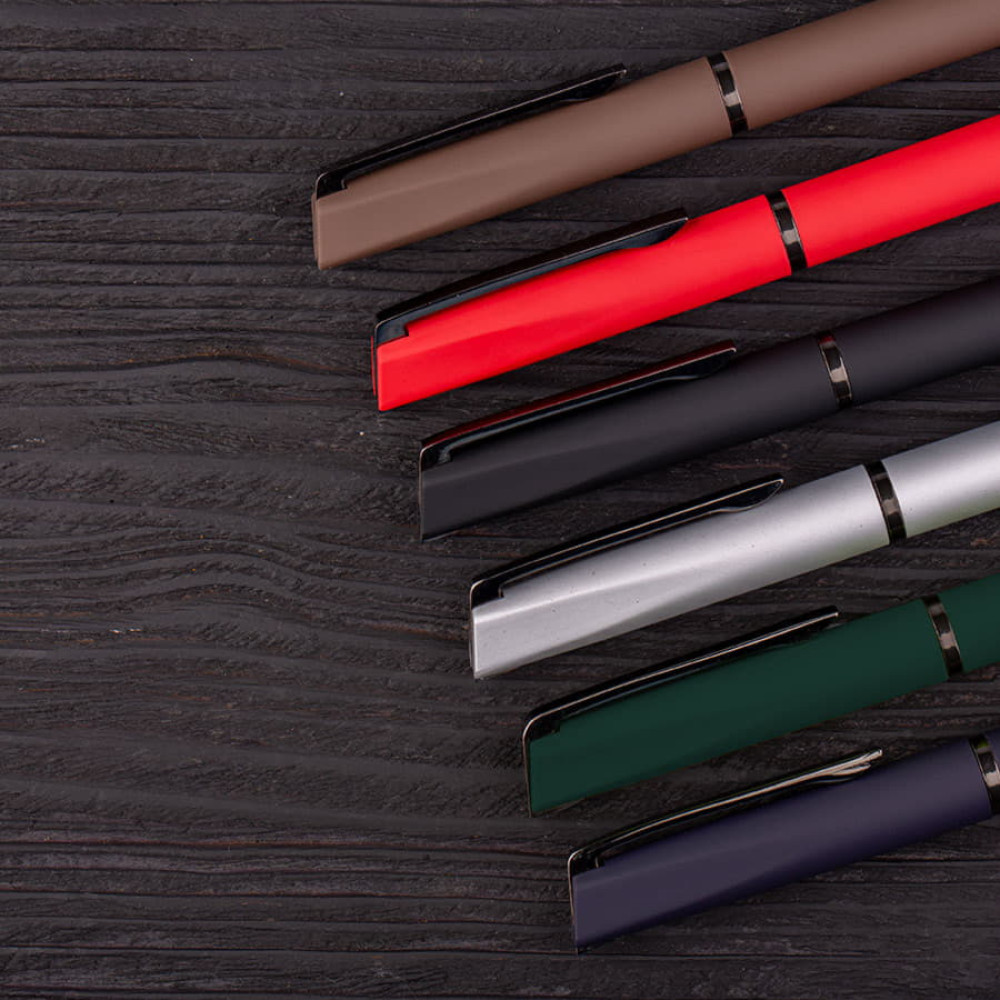 Ручка шариковая FRANCISCA, покрытие soft touch, цвет темно-коричневый