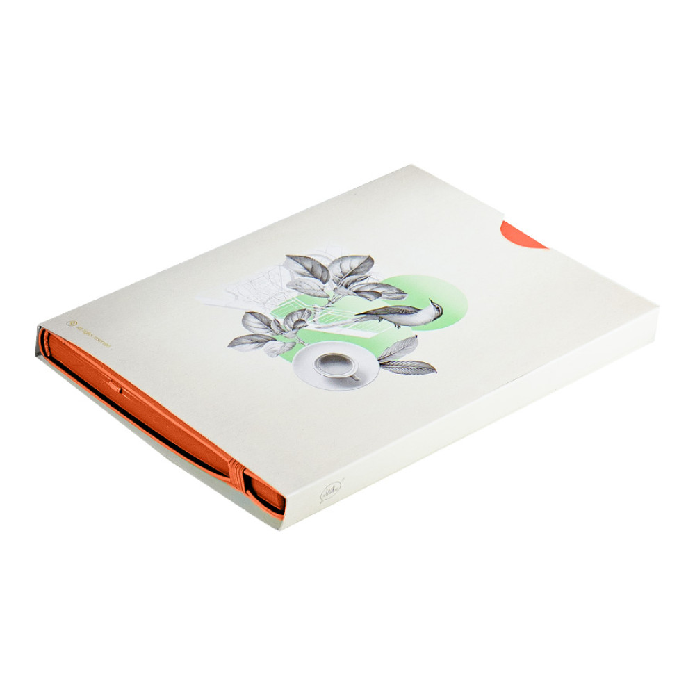 Бизнес-блокнот RILY, формат А5,  оранжевый, блок в точку