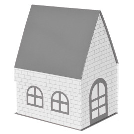 Упаковка подарочная, коробка ДОМ  складная,  размер 15 x 21 x 27 см серый