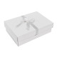 Коробка подарочная с лентой белой атласной, белая