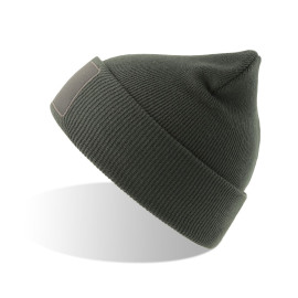 Шапка вязаная  двойная Wind-S с патчем, цвет темно-серый