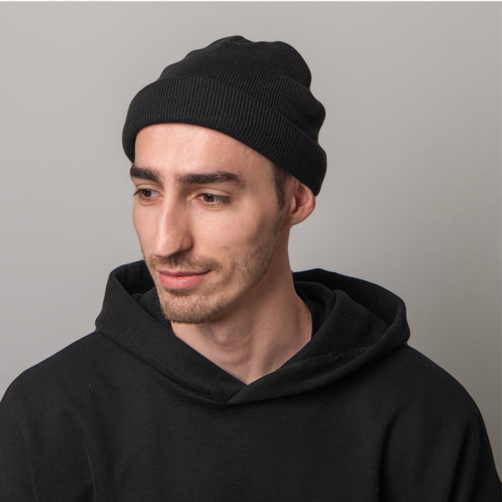 Шапка вязаная двойная ESSENTIAL, цвет черный