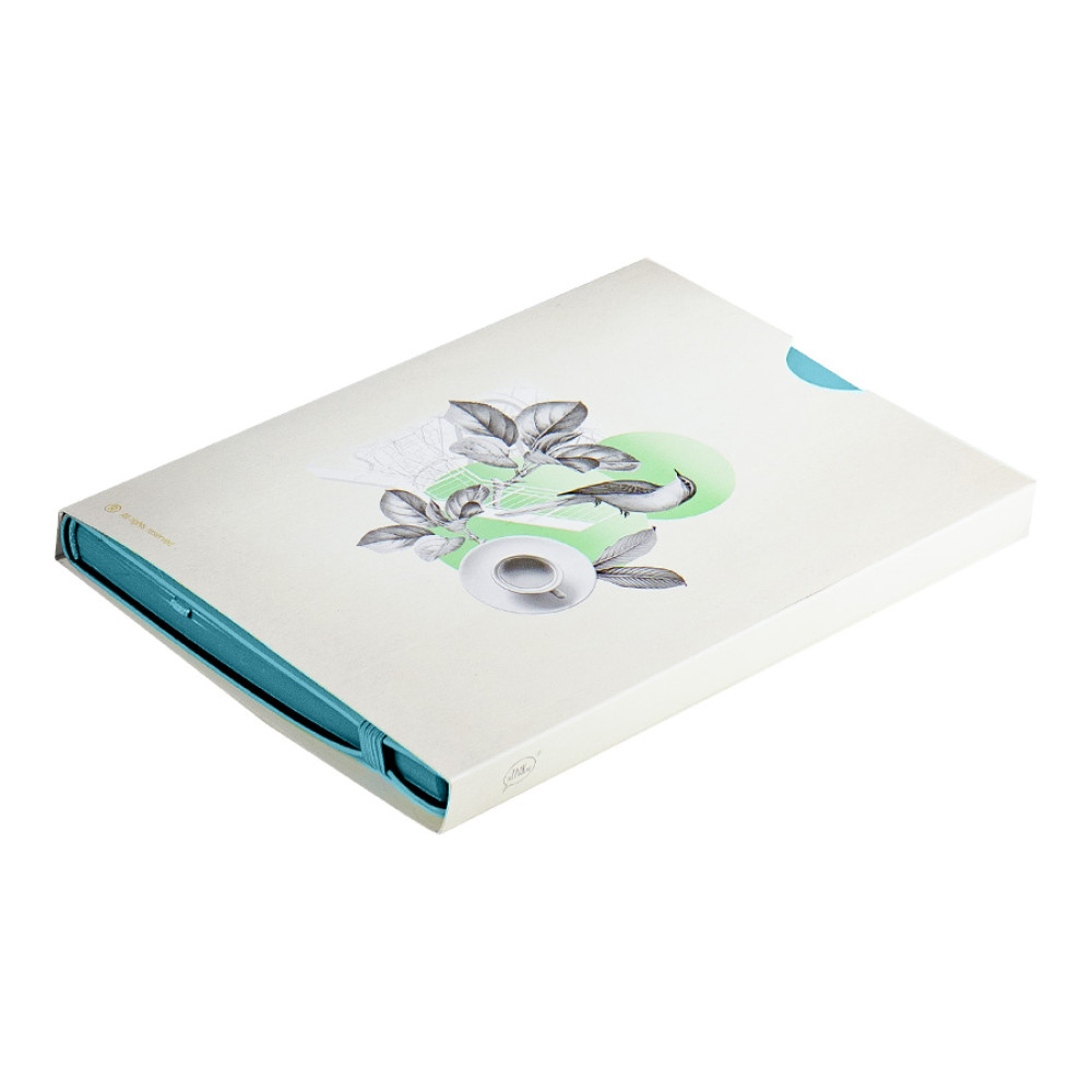 Бизнес-блокнот RILY, формат А5,  бирюзовый, блок в точку