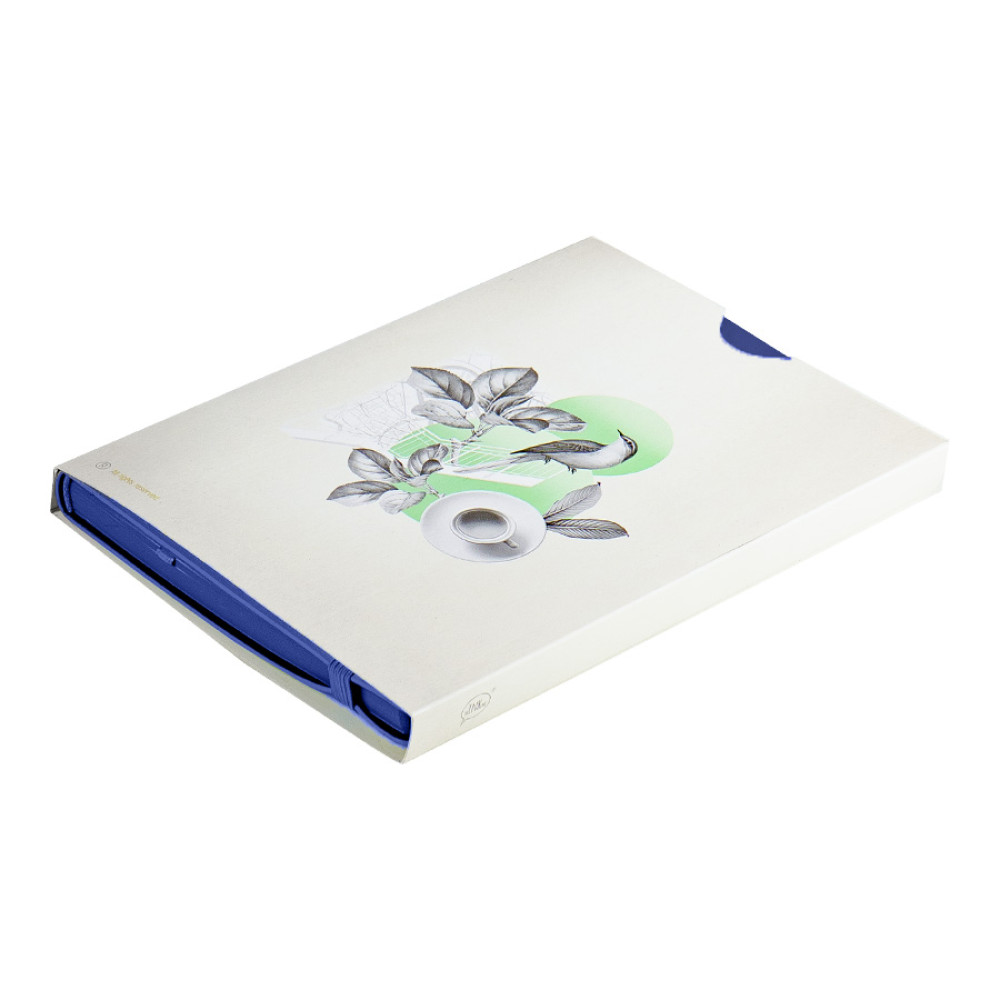 Бизнес-блокнот RILY, формат А5,  синий, блок в точку