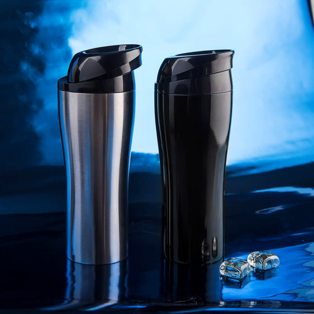 Термокружка вакуумная CLICK, 400 мл, цвет серебристый