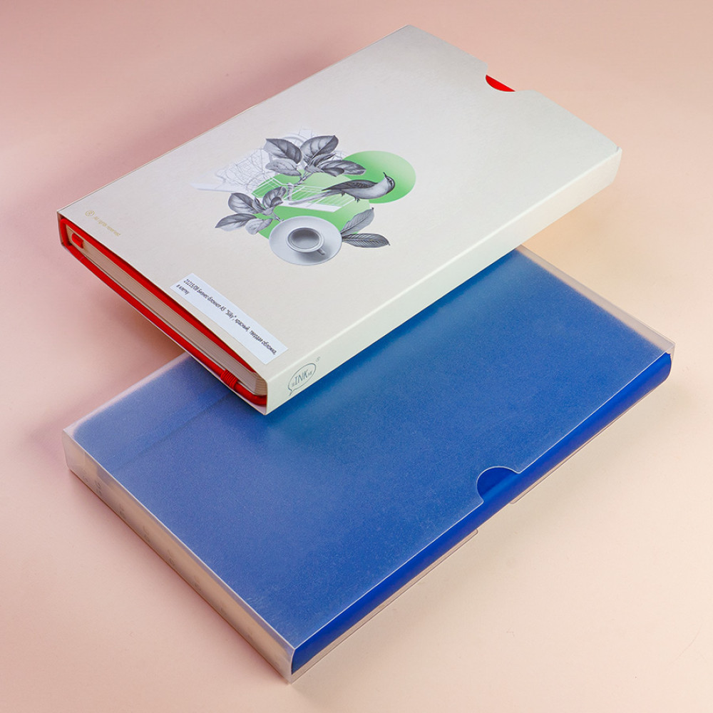 Бизнес-блокнот Silky, формат А5, обложка твердая, блок в клетку, цвет темно-синий