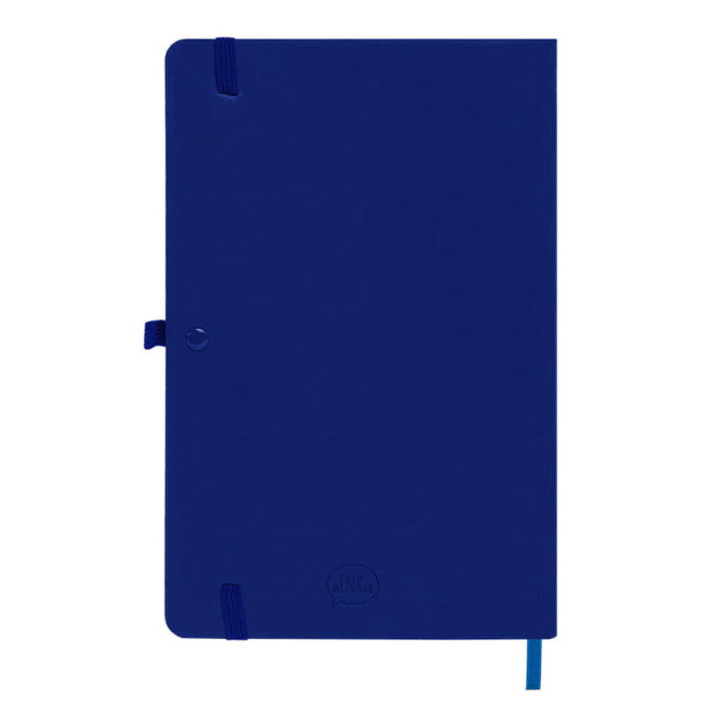 Бизнес-блокнот Silky, формат А5, обложка твердая, блок в клетку, цвет темно-синий