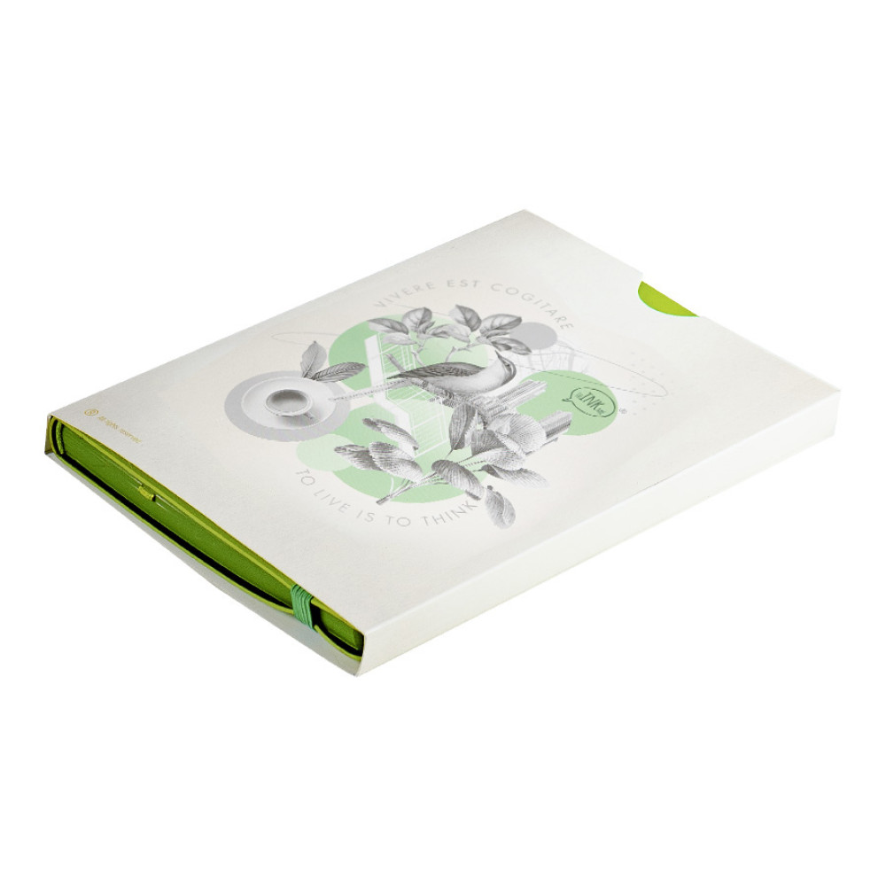 Бизнес-блокнот RILY, формат А5,  зеленое яблоко, блок в точку