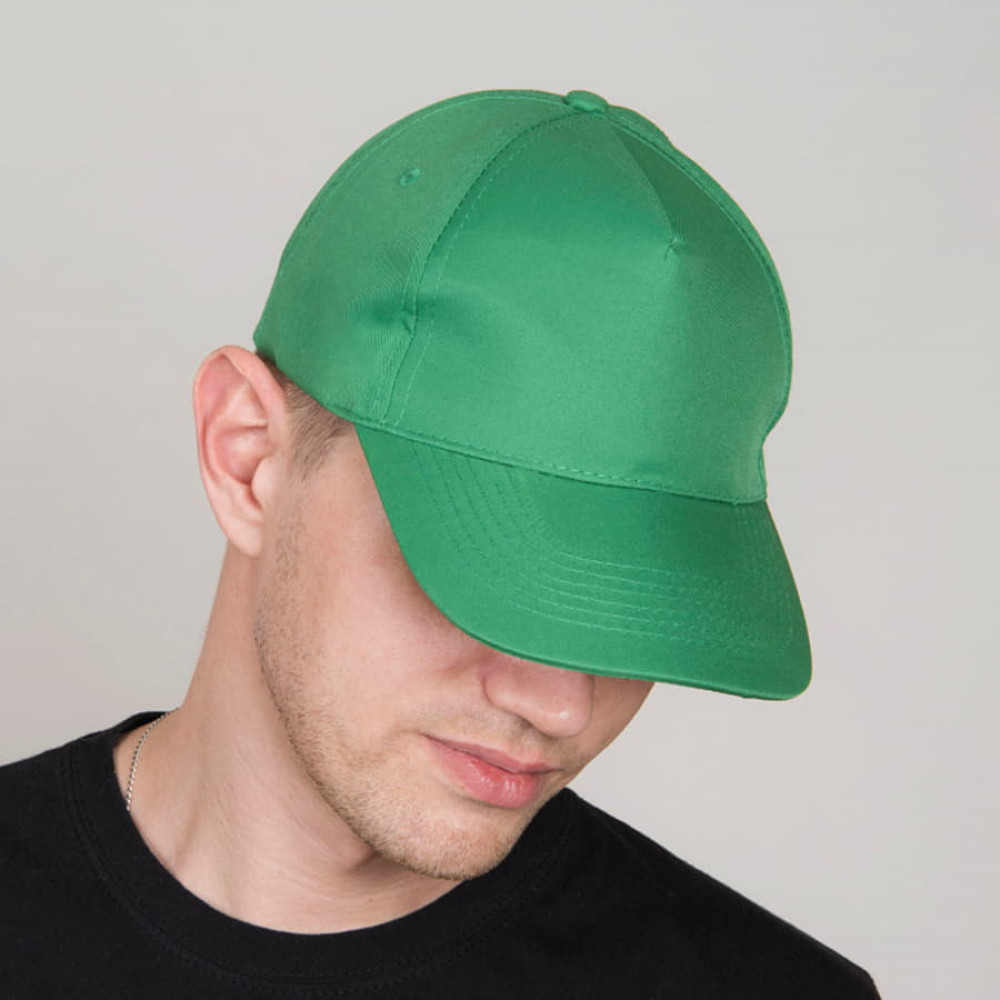 Бейсболка HIT, 5 клиньев, застежка на липучке, цвет красный