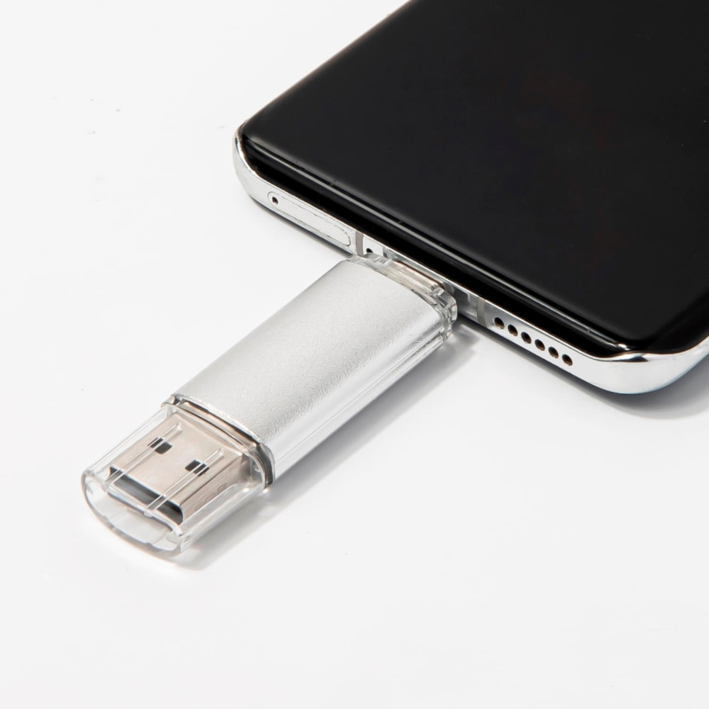 USB flash-карта ASSORTI OTG Type-C (16Гб), цвет серебристый