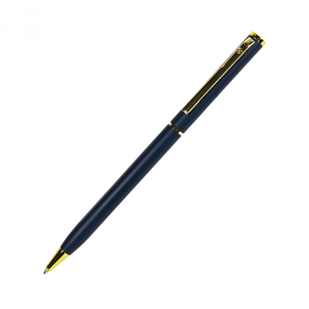 Ручка шариковая SLIM, цвет темно-синий, золотистый