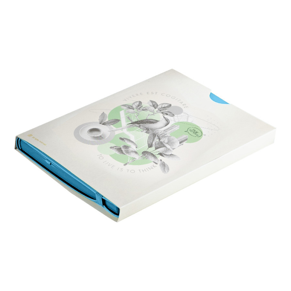 Бизнес-блокнот RILY, формат А5,  голубой, блок в точку