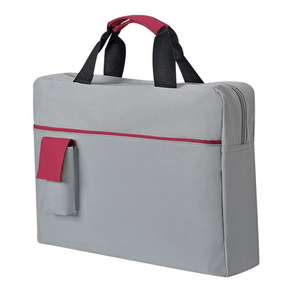 Конференц-сумка SENSE с карманом, цвет красный, серый