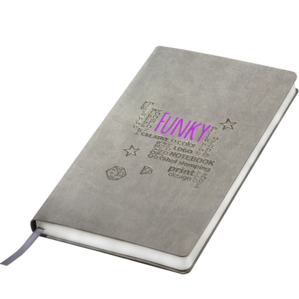Бизнес-блокнот FUNKY А5, с цветным форзацем, мягкая обложка, в линейку